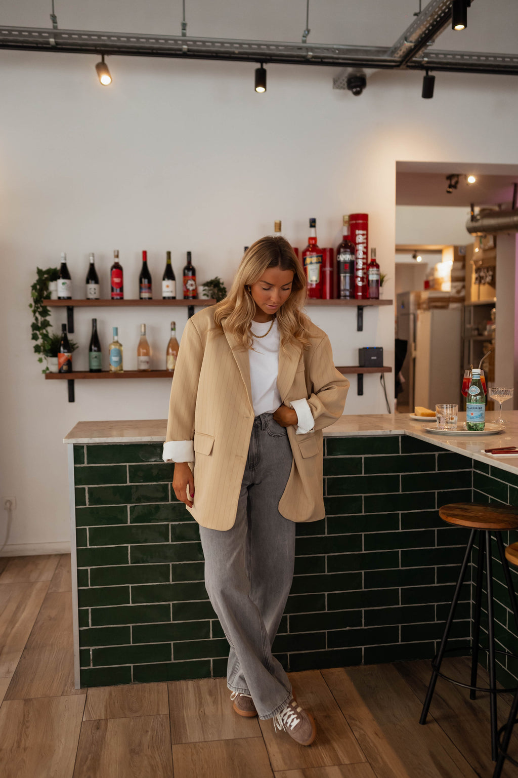 Gaspard blazer - beige with lines