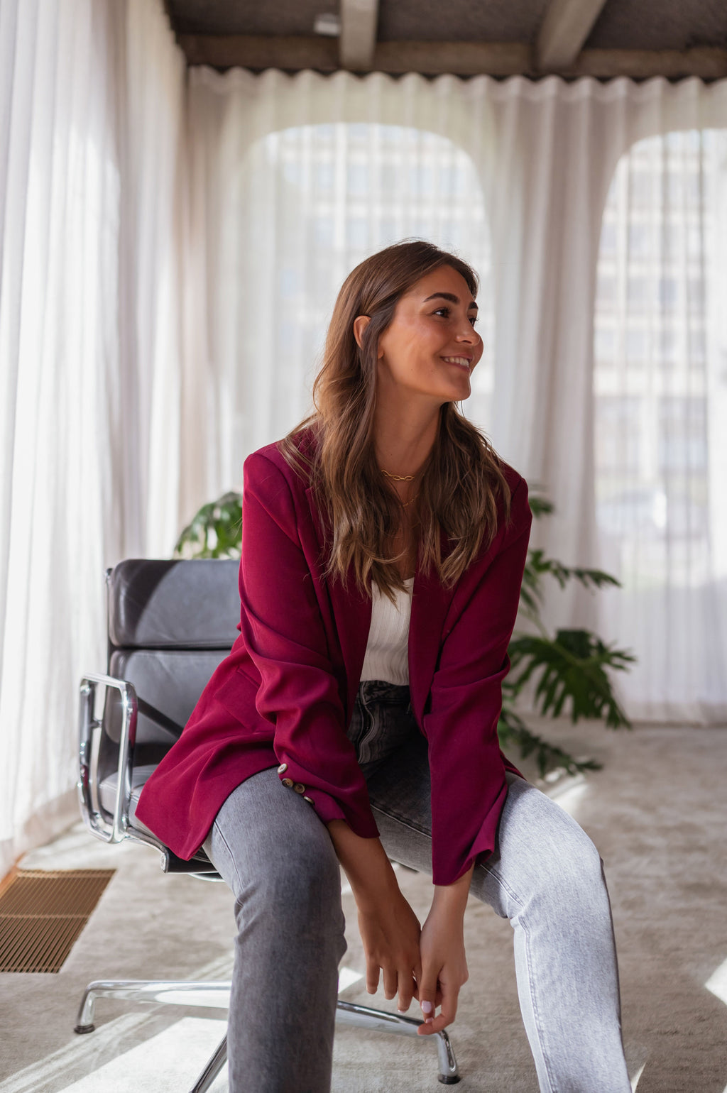 Wesley blazer - burgundy