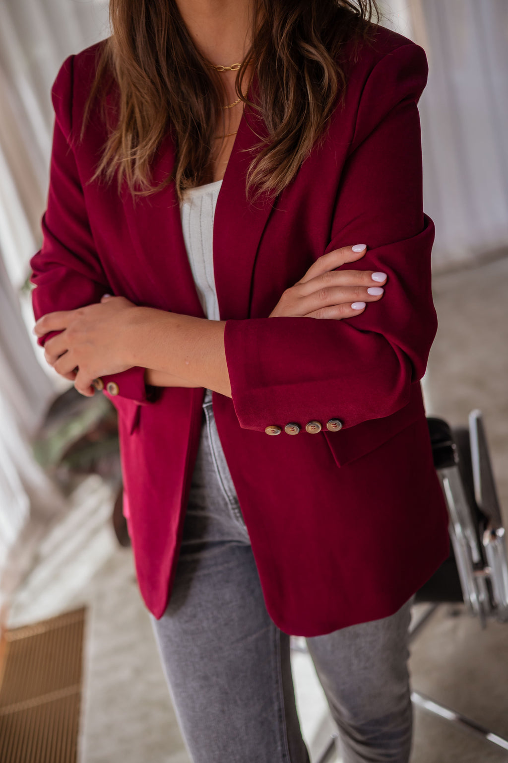 Wesley blazer - burgundy