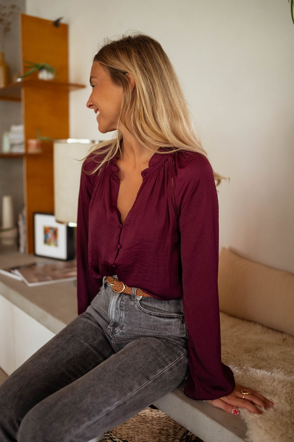 Janelle blouse - burgundy