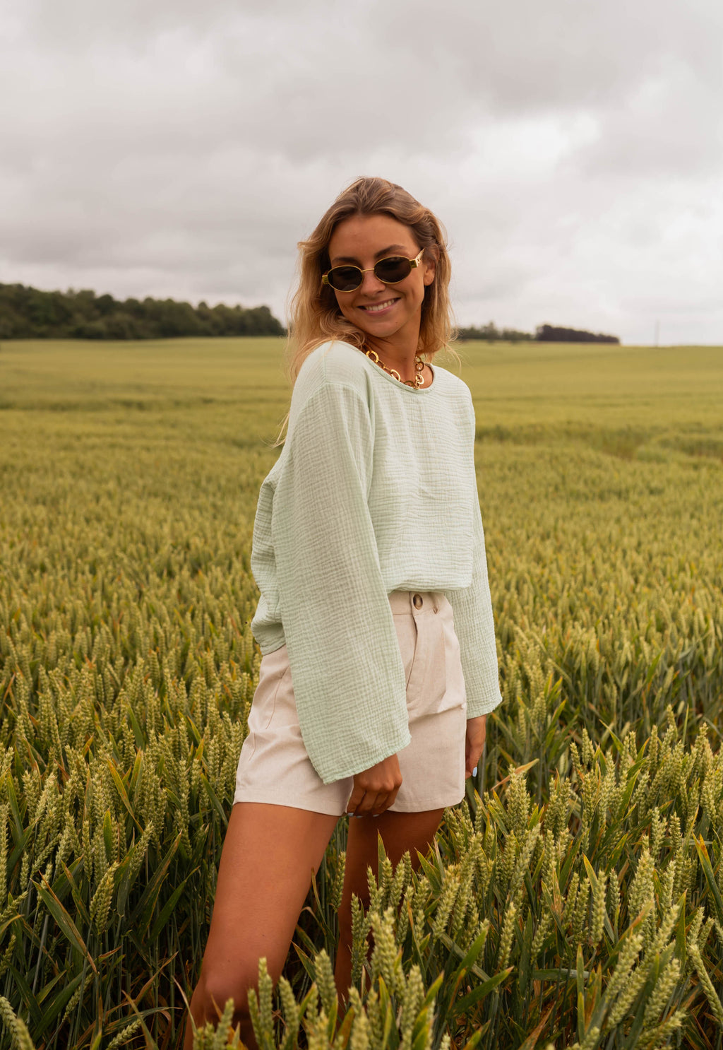 Meda blouse - sea green