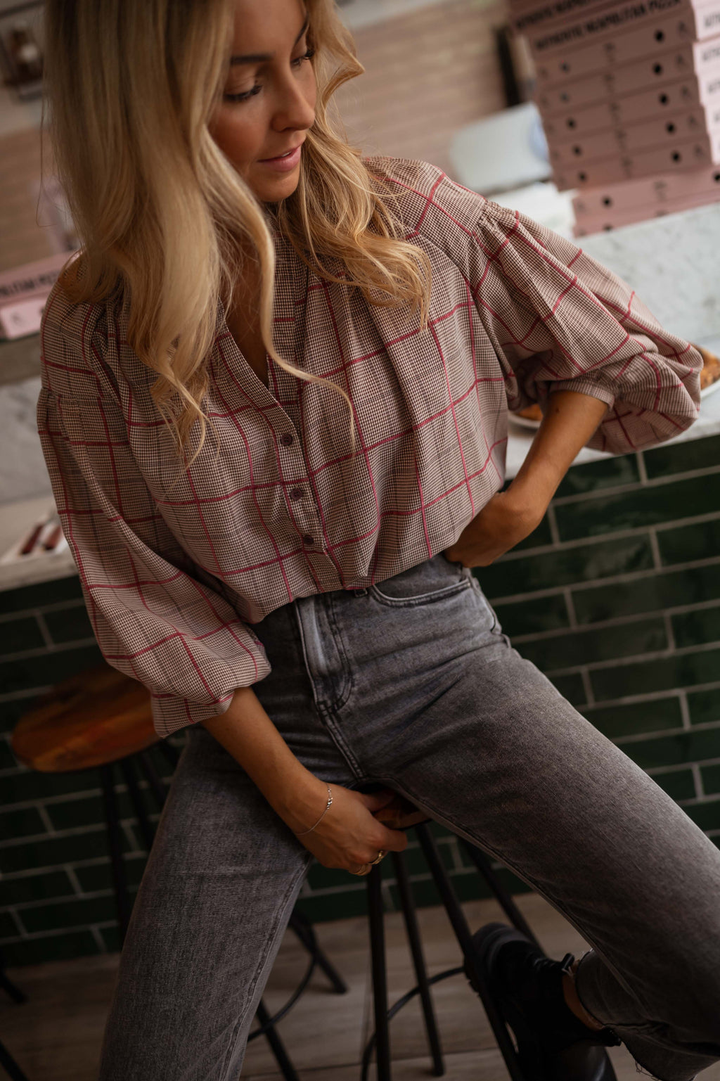 Nina blouse - checkered