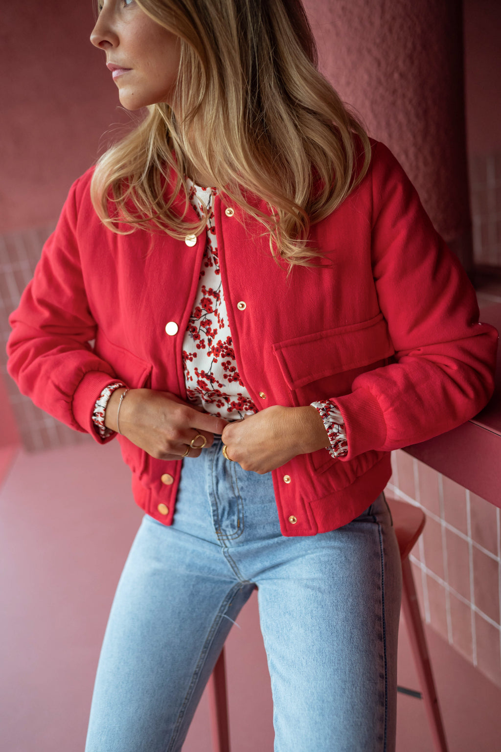 Angelina bomber - red