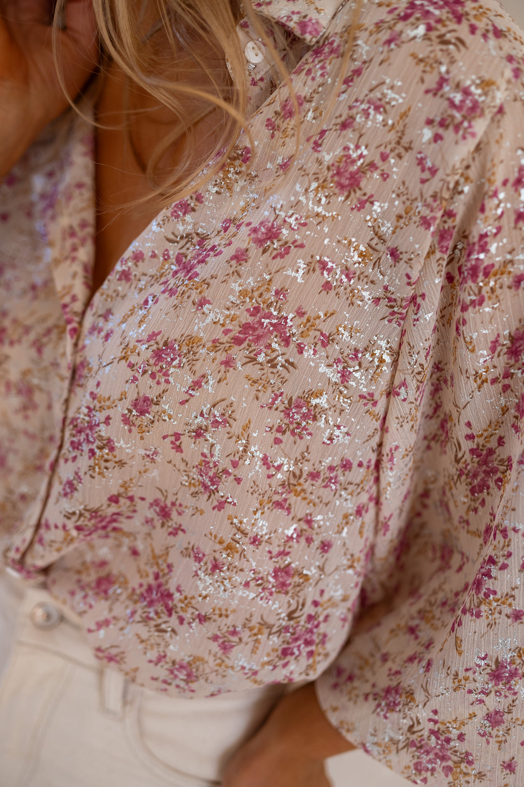 Chemise Nara - beige et rose