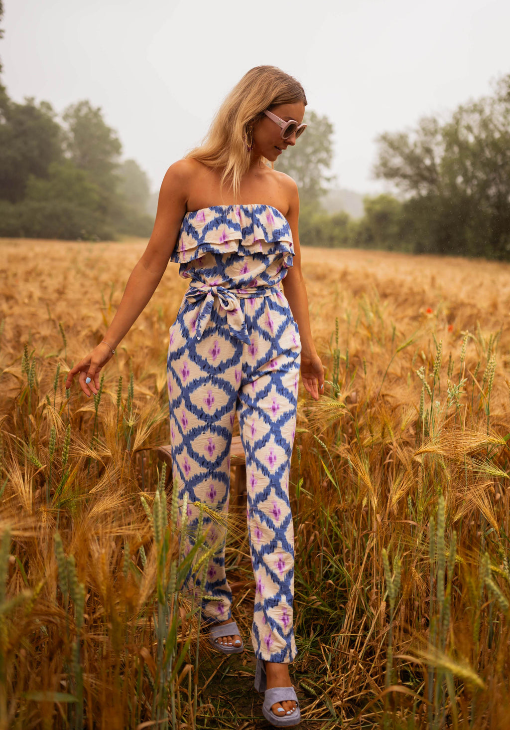 Teus jumpsuit - blue and pink