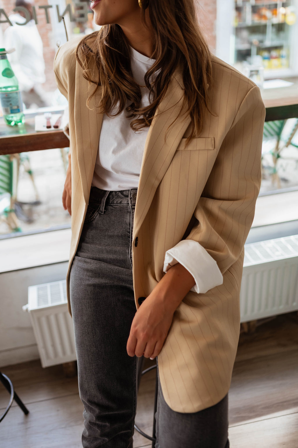 Gaspard blazer - beige with lines