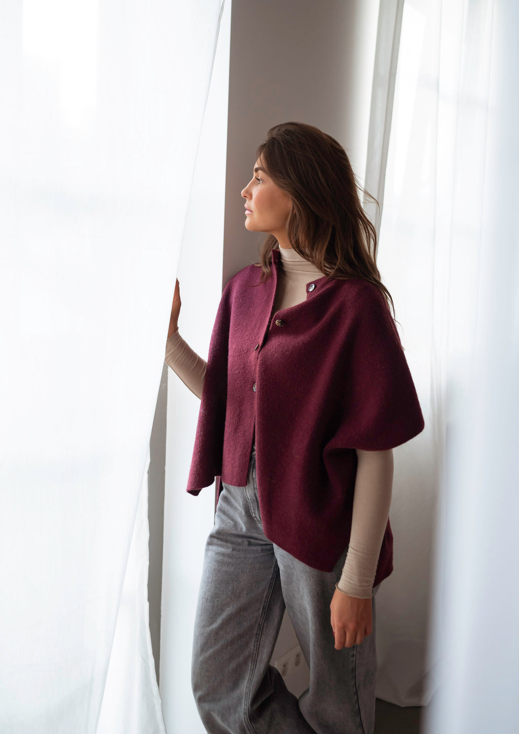 Aristide cardigan - burgundy