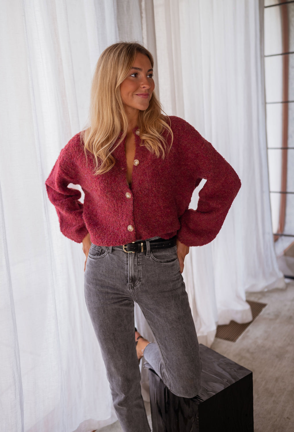 Gemina cardigan - burgundy 