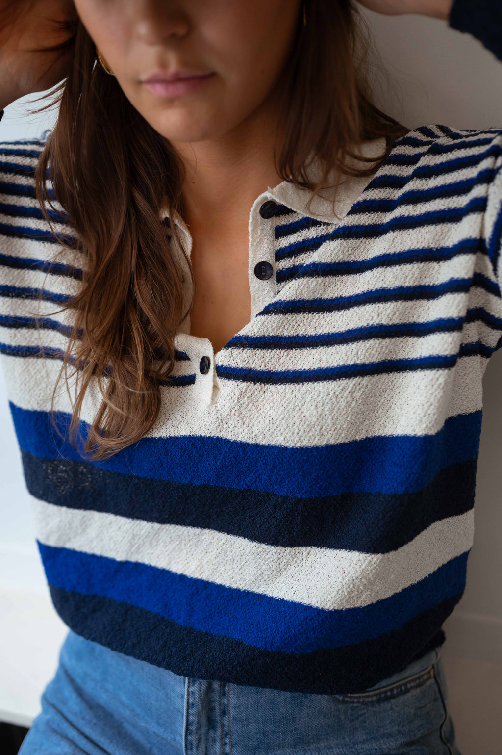 Pull Remi - bleu à lignes