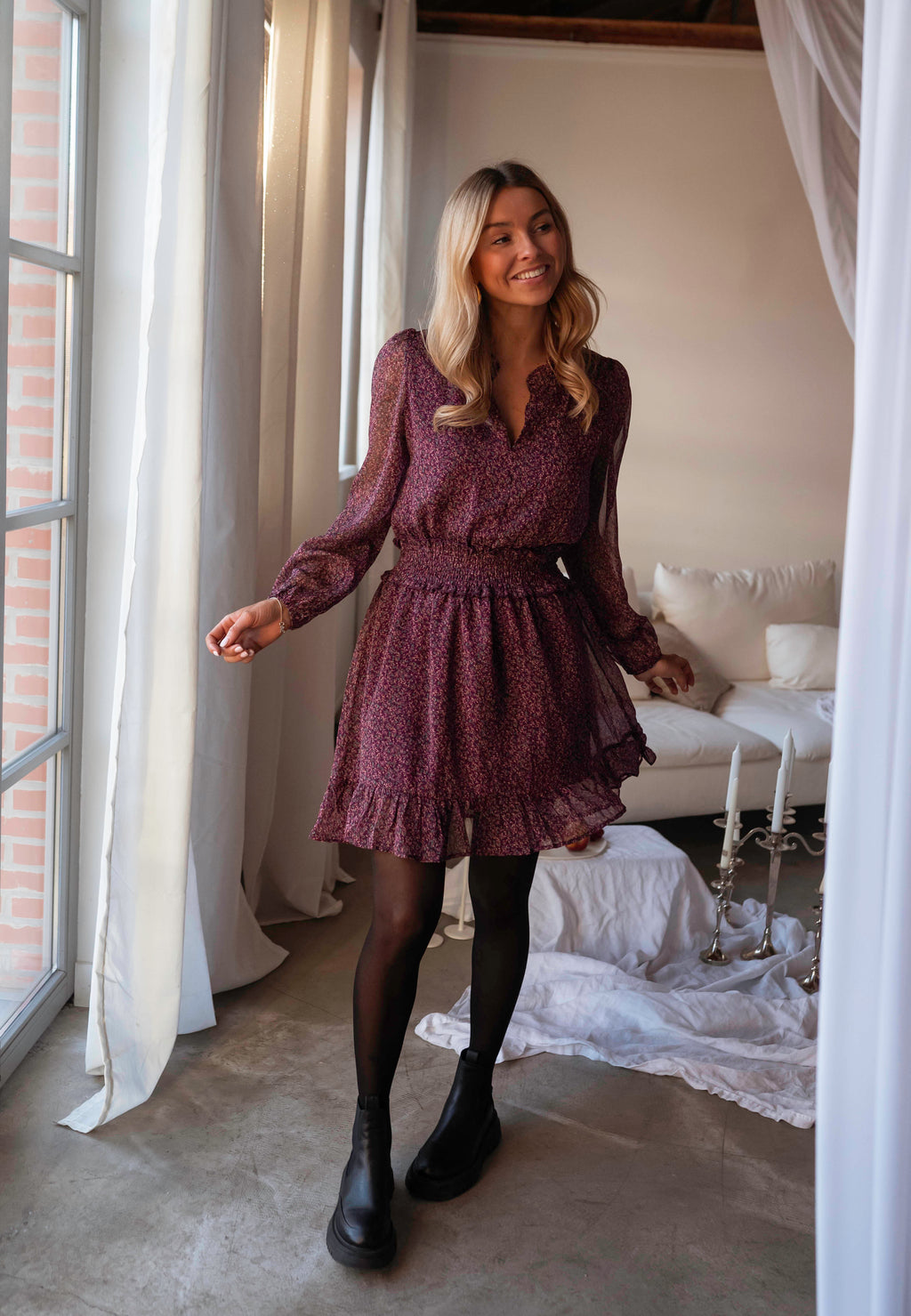 Deavon dress - burgundy