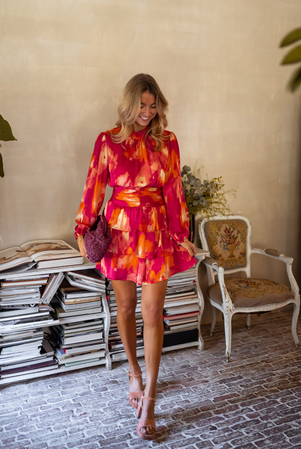 Manaé dress - pink and orange