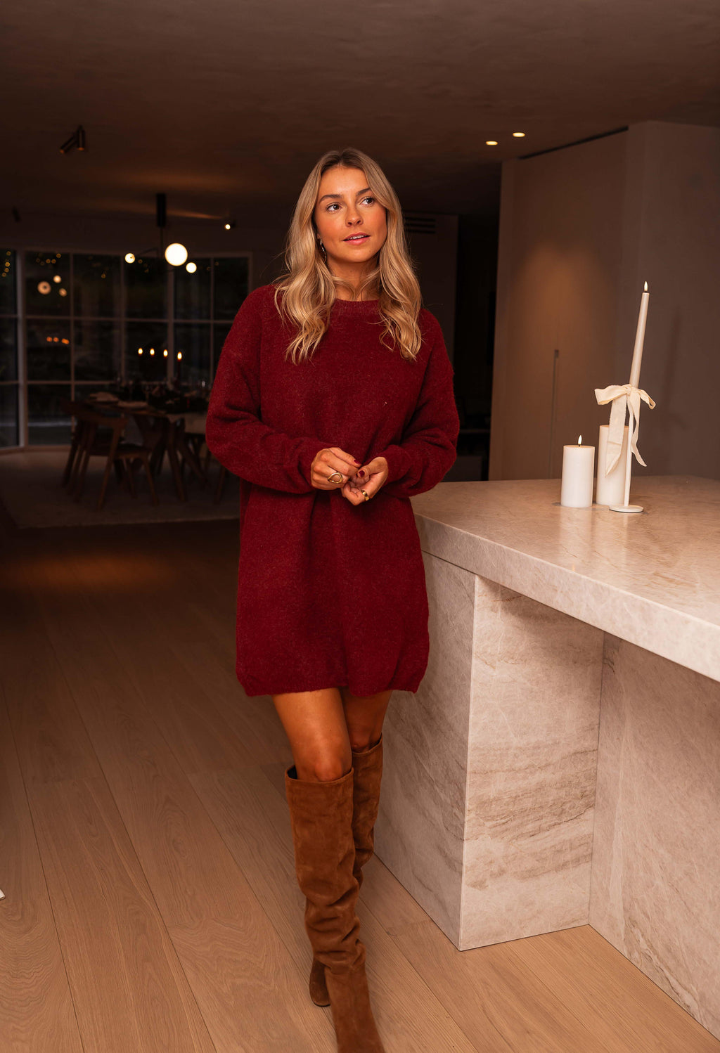 Otis dress - burgundy