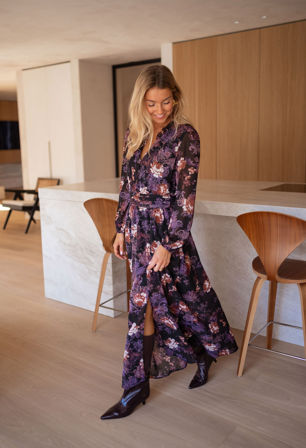 Robe Shelly - mauve et noire