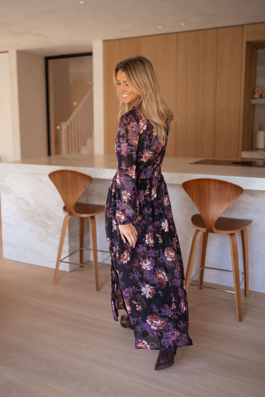 Robe Shelly - mauve et noire