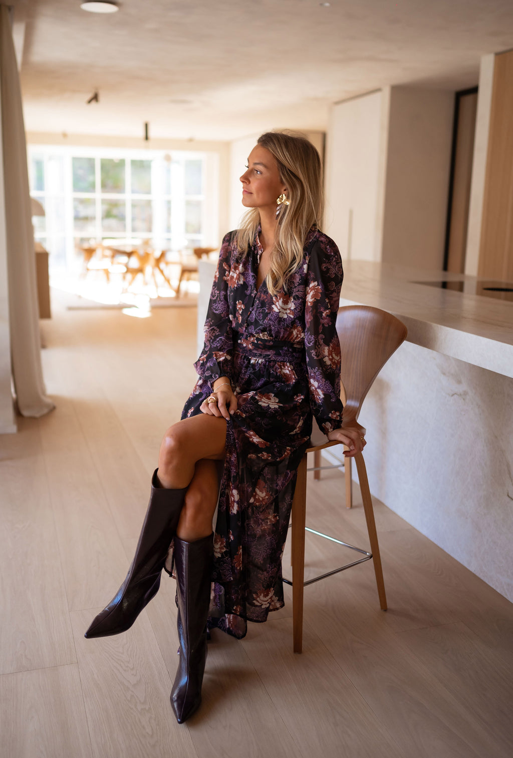 Robe Shelly - mauve et noire