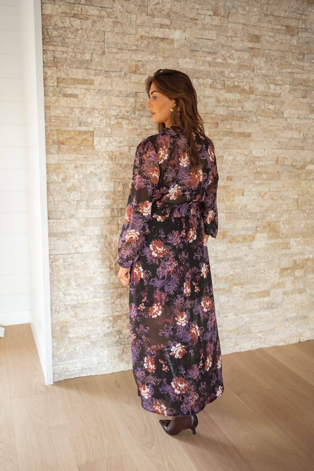 Robe Shelly - mauve et noire