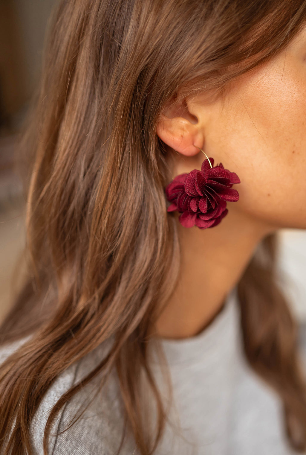 Boucles d’oreilles Tamara - bordeaux