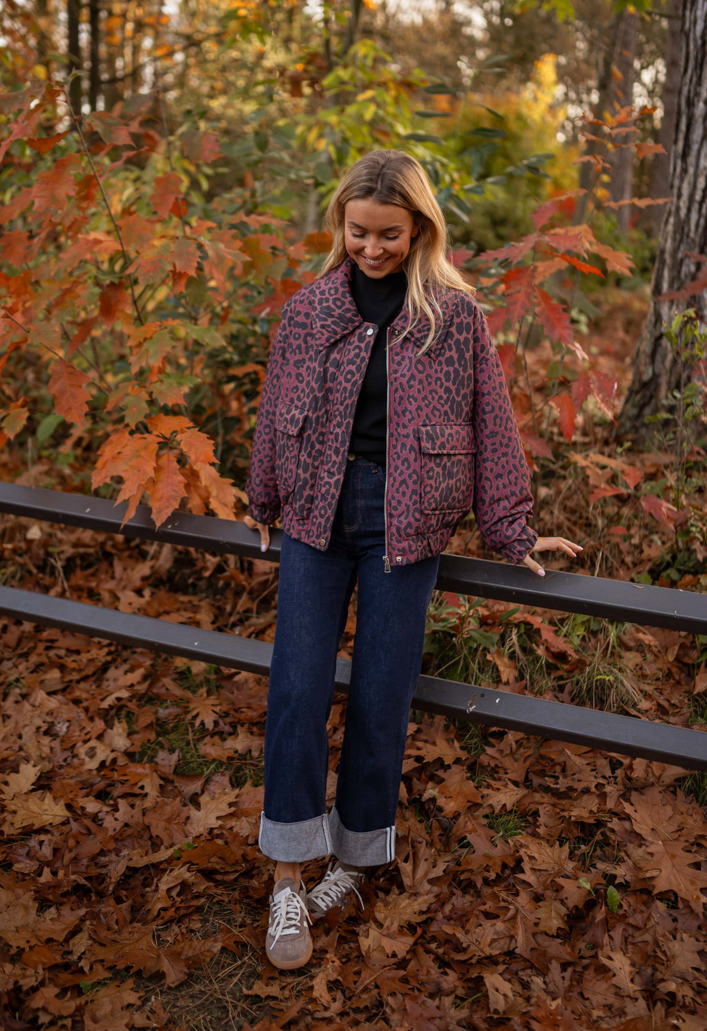 Thelma jacket - leopard burgundy