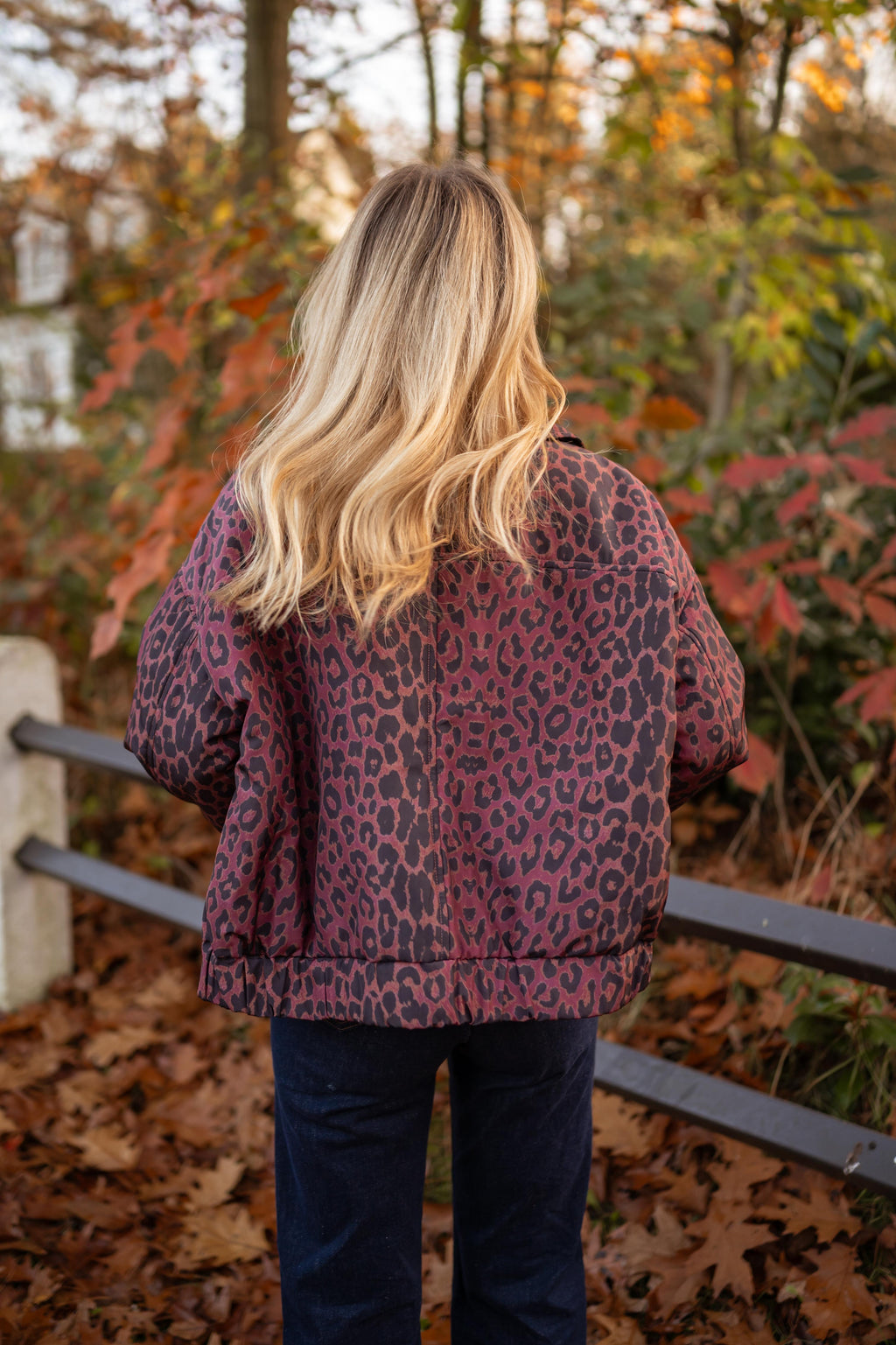 Thelma jacket - leopard burgundy