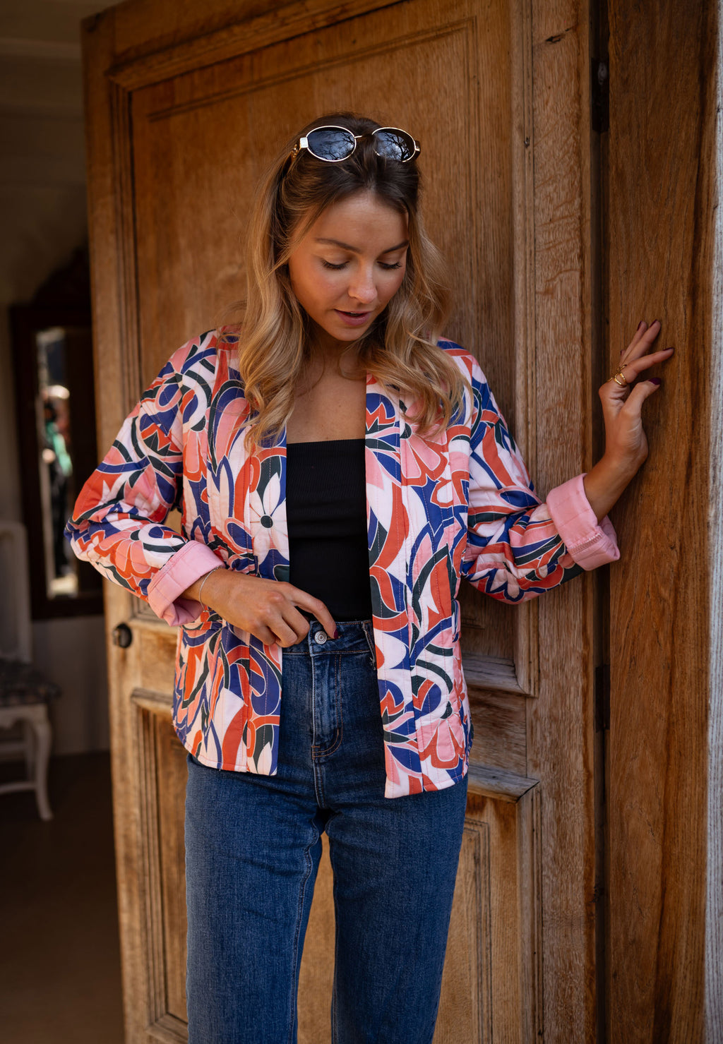 Thia jacket - orange and blue