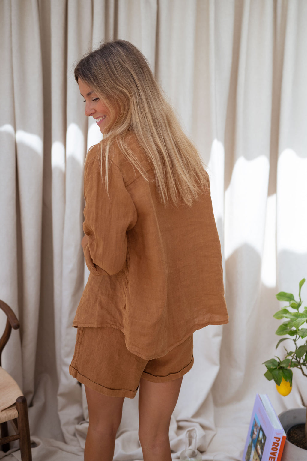 Shirt Arkie - Ochre in linen 