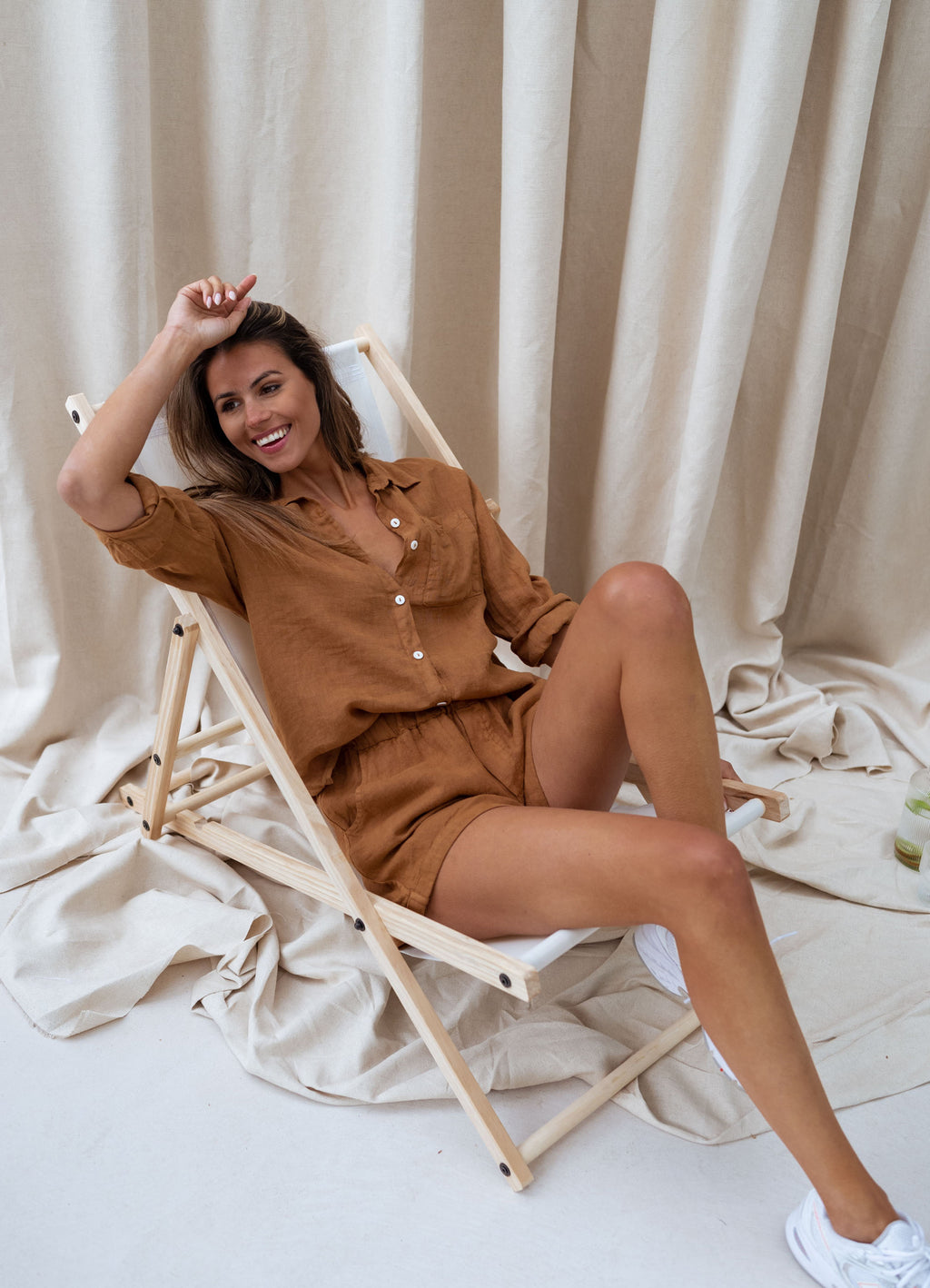 Shirt Arkie - Ochre in linen 