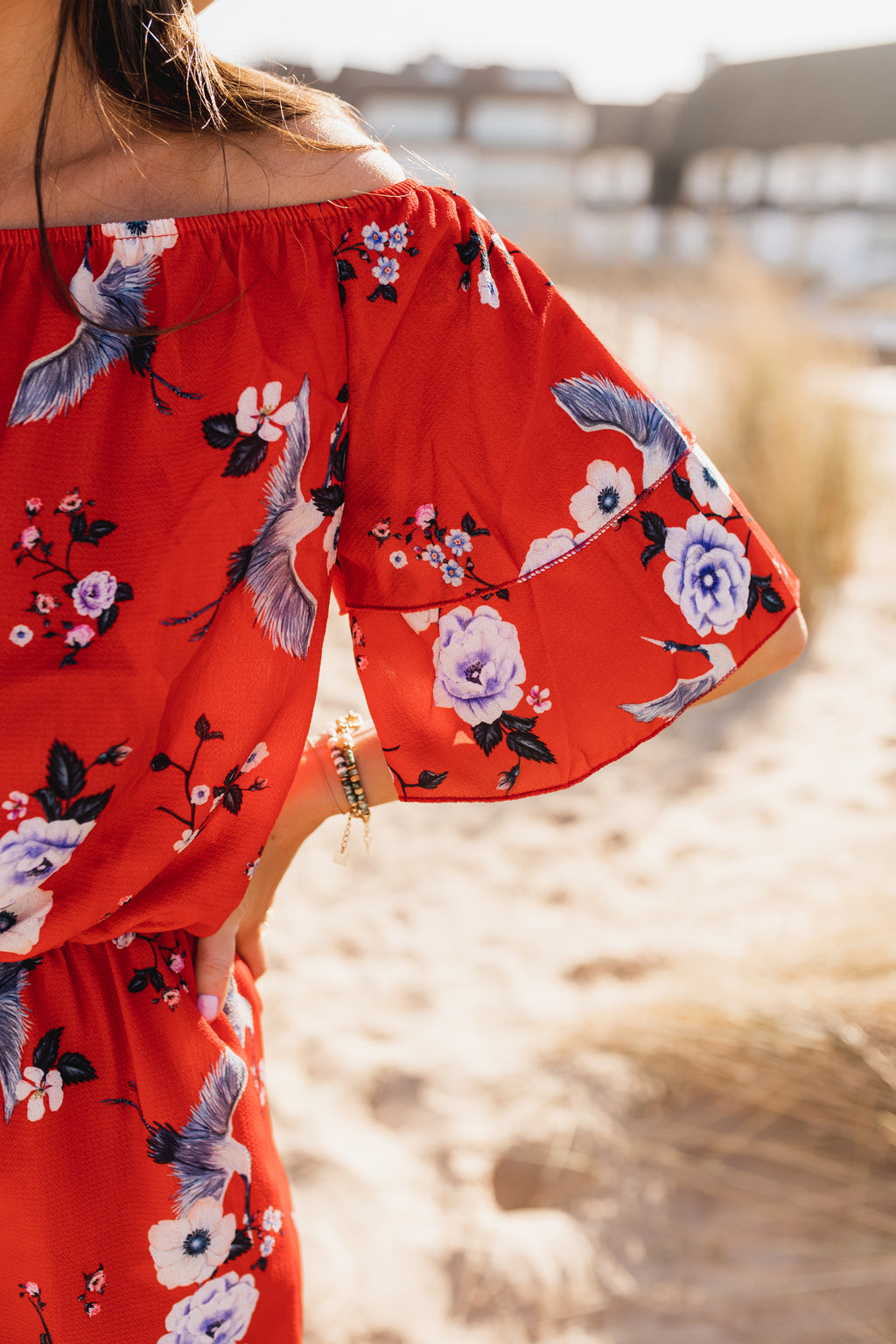 playsuit Astrid - red patterned