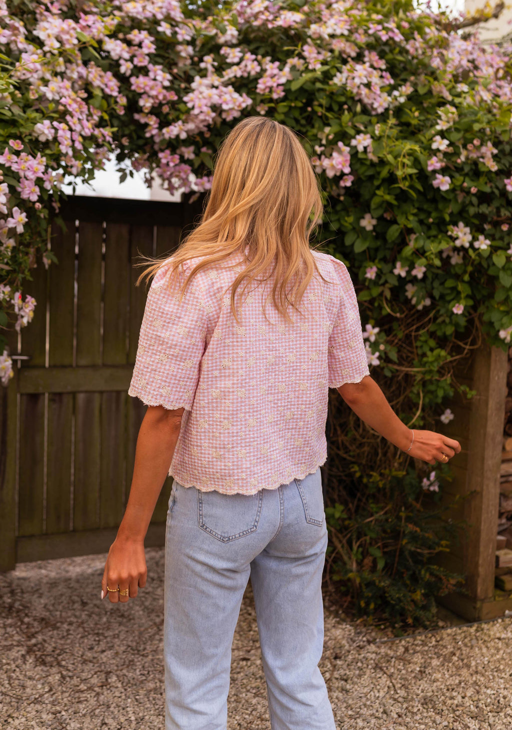 Charlotte embroidered blouse - pink