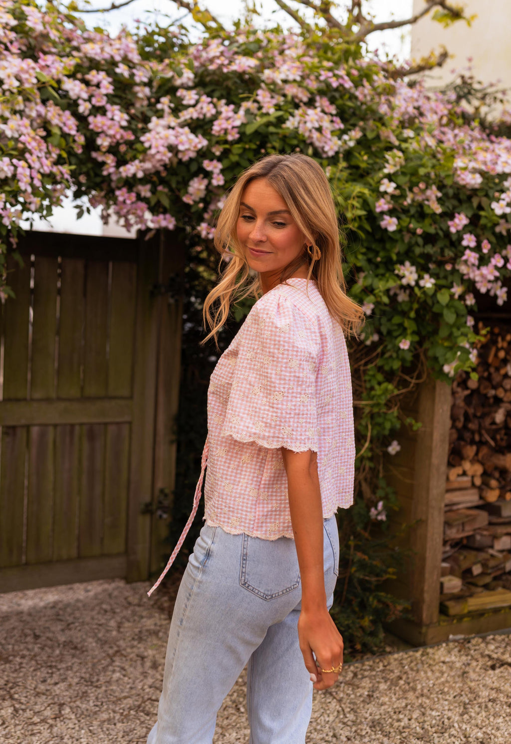 Blouse Charlotte - rose à broderie