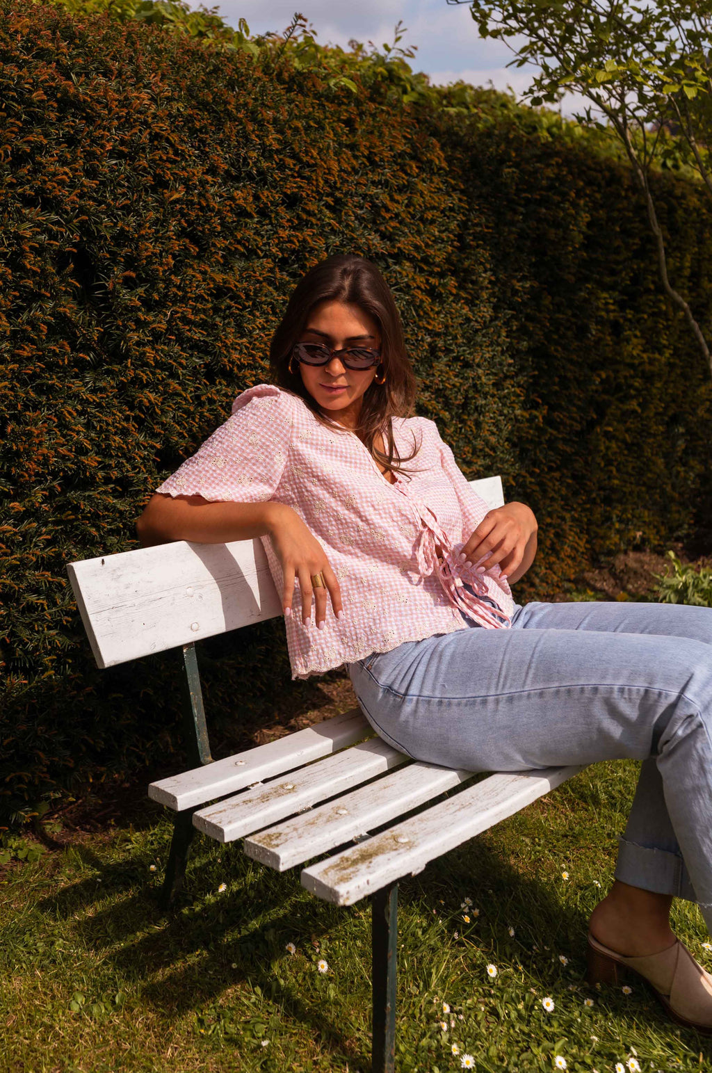 Blouse Charlotte - rose à broderie