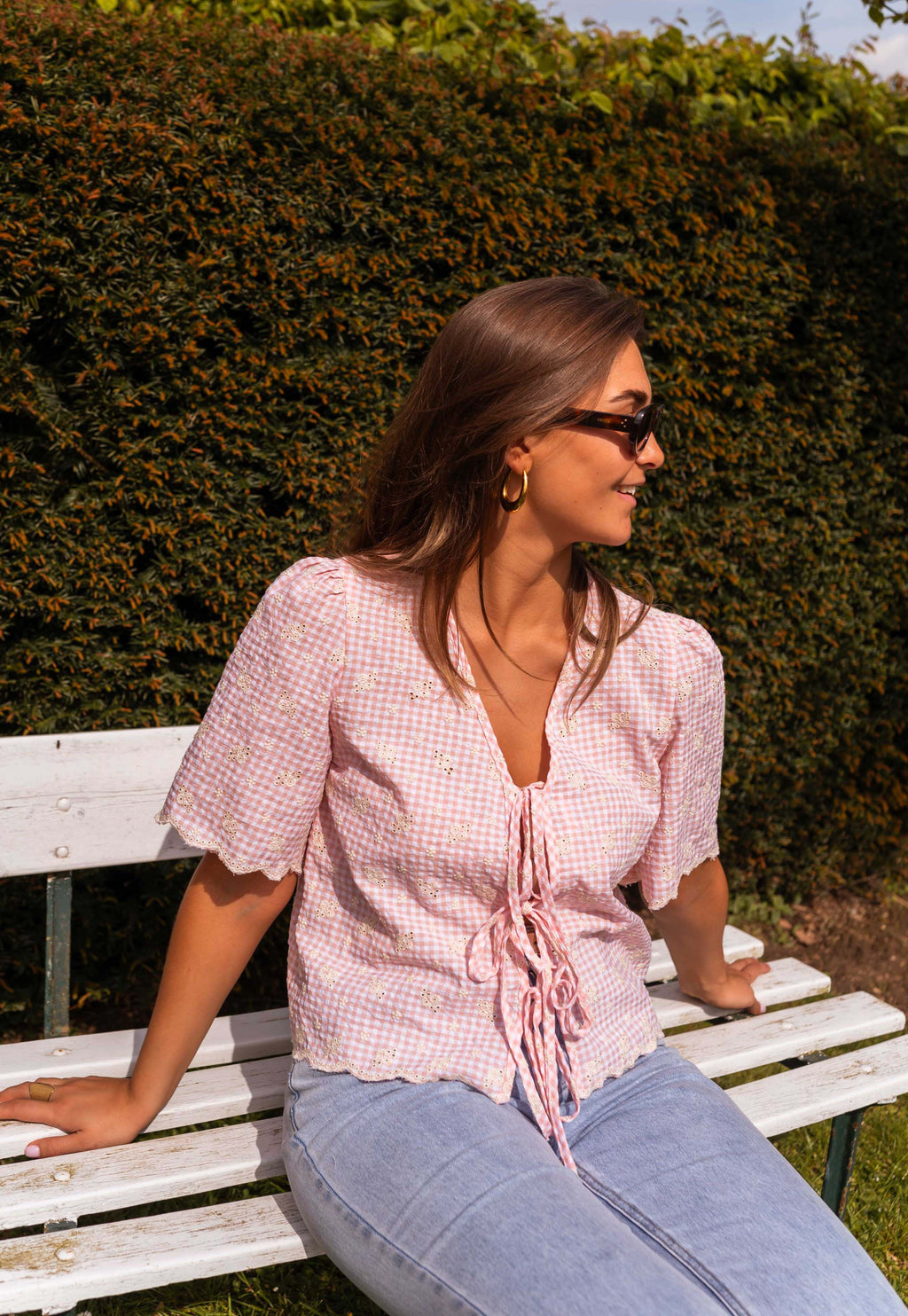 Blouse Charlotte - rose à broderie