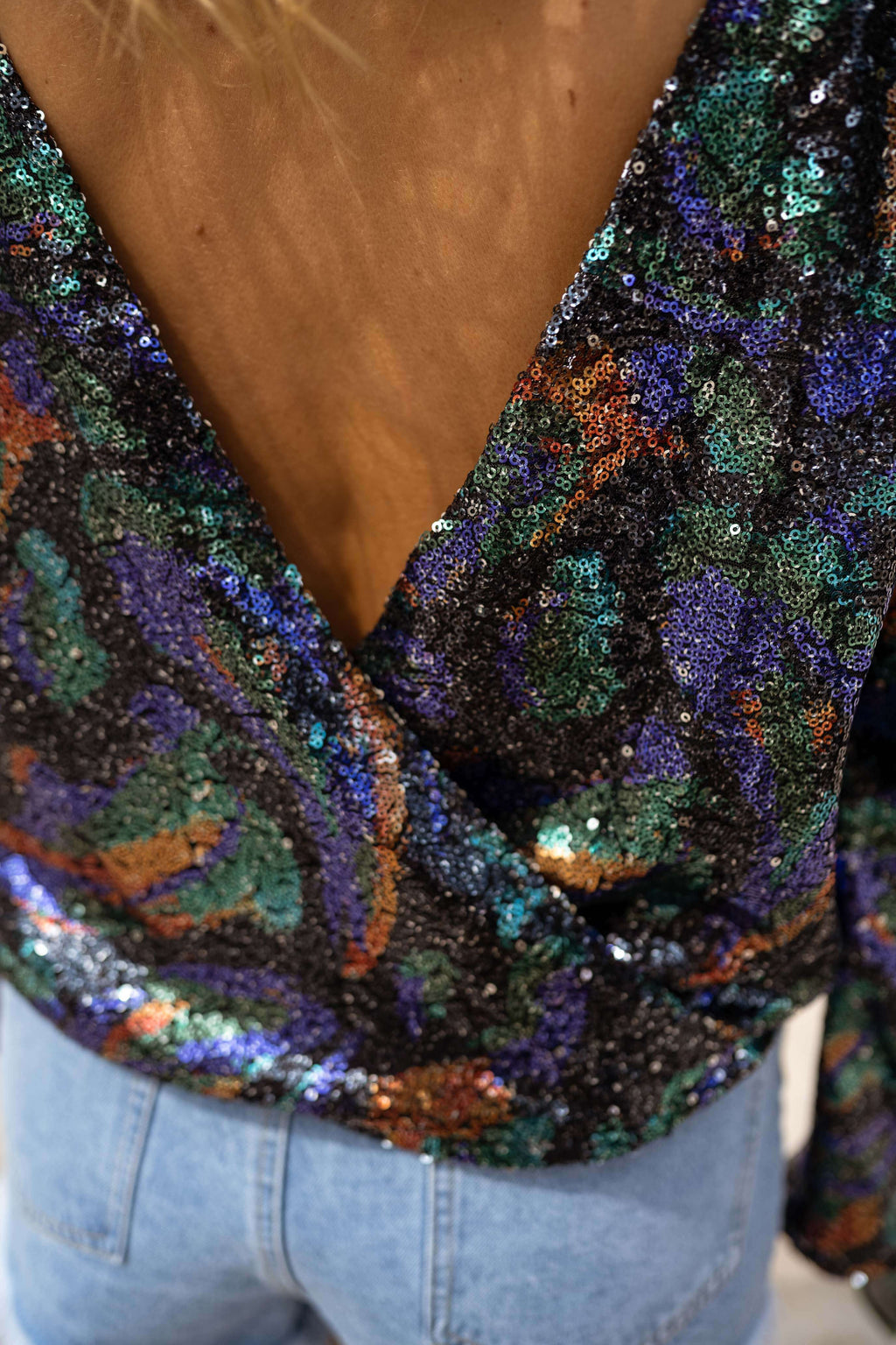 Selma blouse CREATION - With colored glitter 