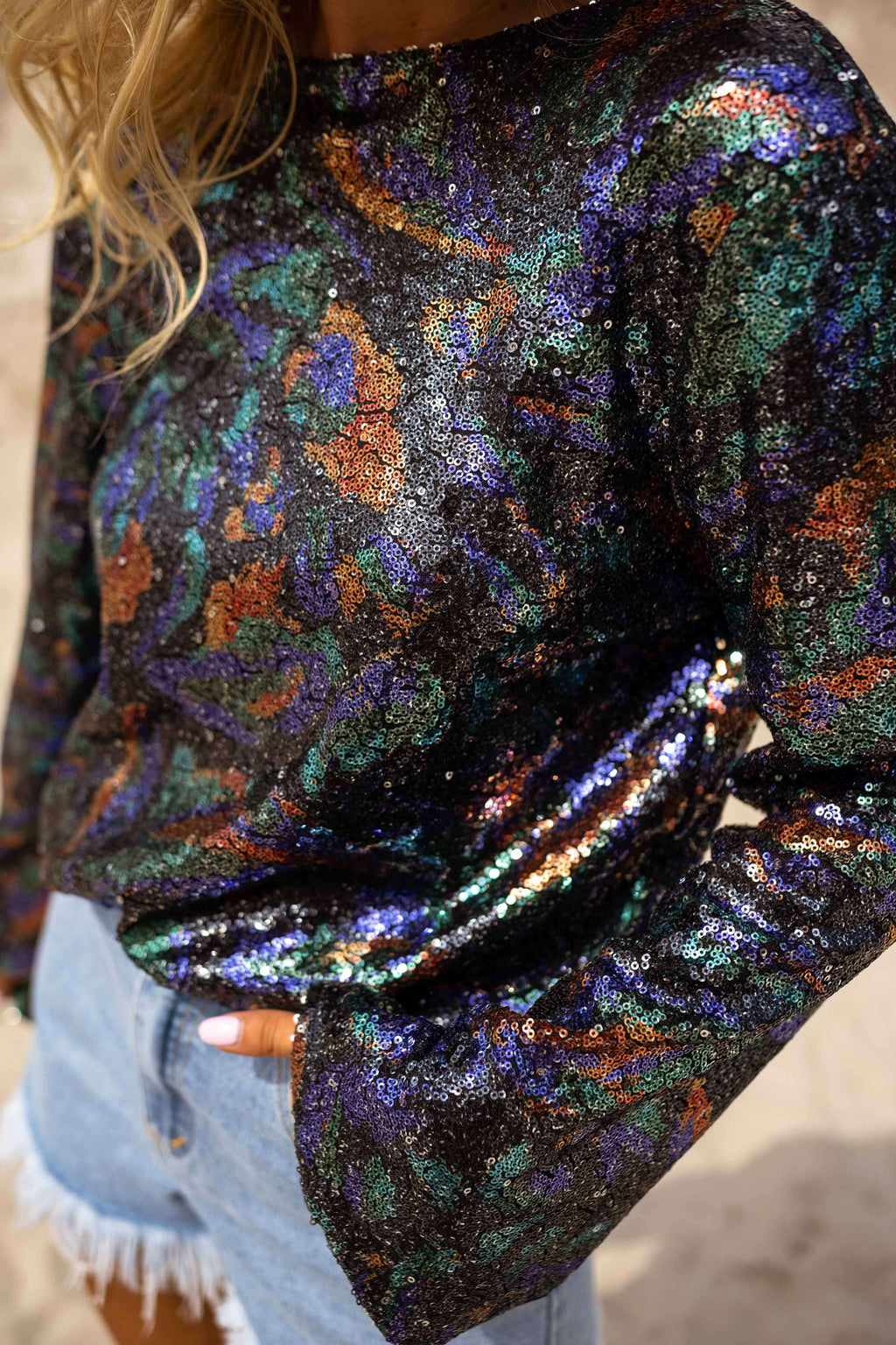 Selma blouse CREATION - With colored glitter 