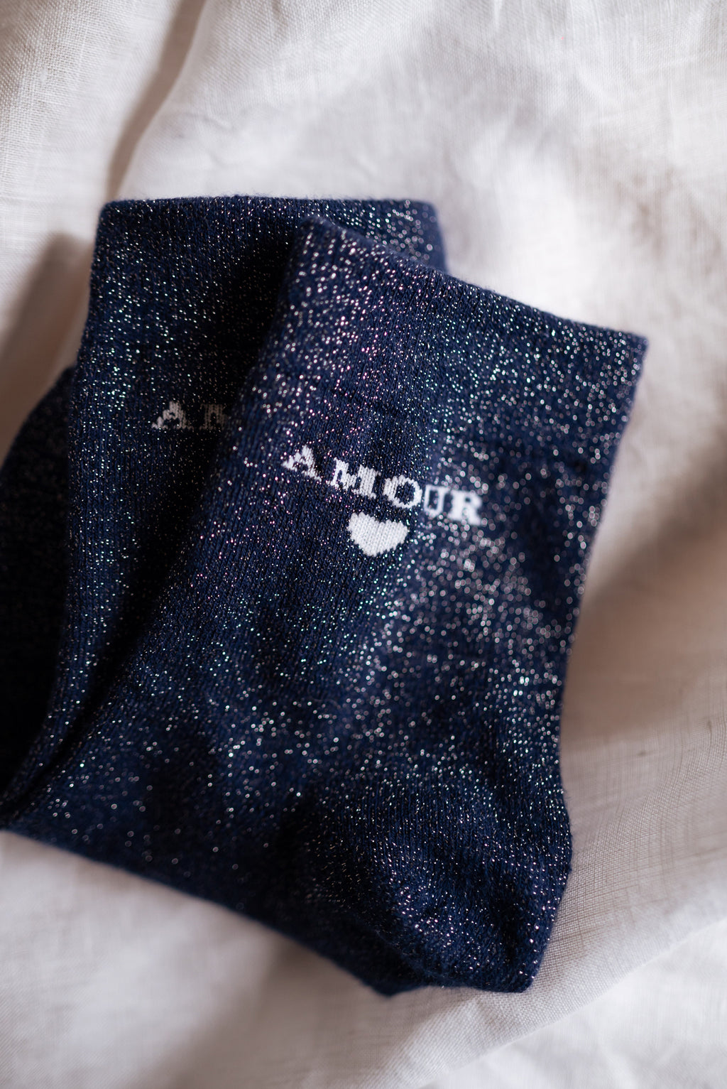 Chaussettes Amour - bleues brillantes