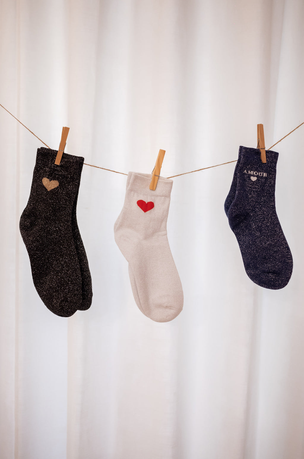 Chaussettes Amour - bleues brillantes