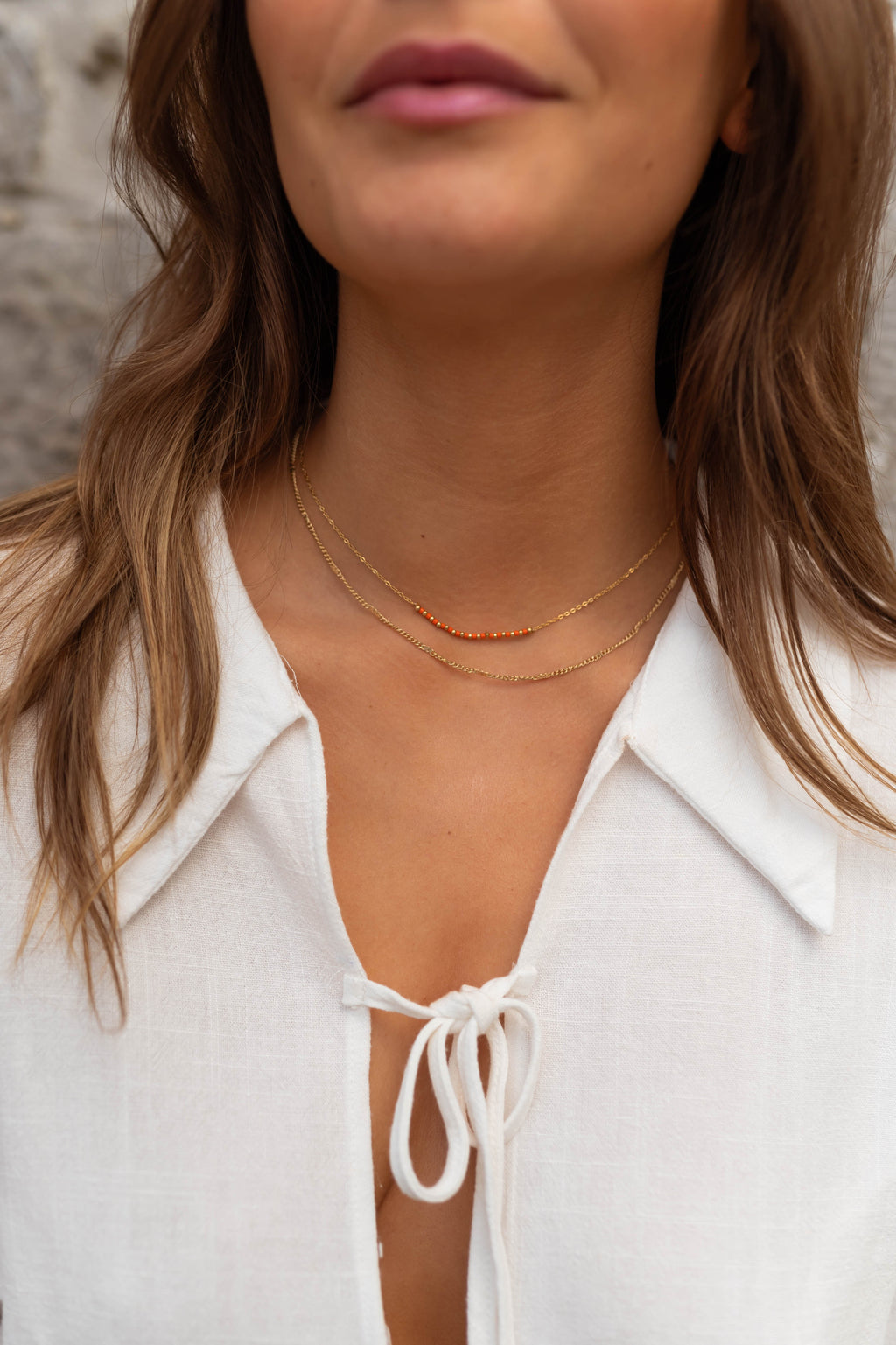 Amir necklace - golden and orange