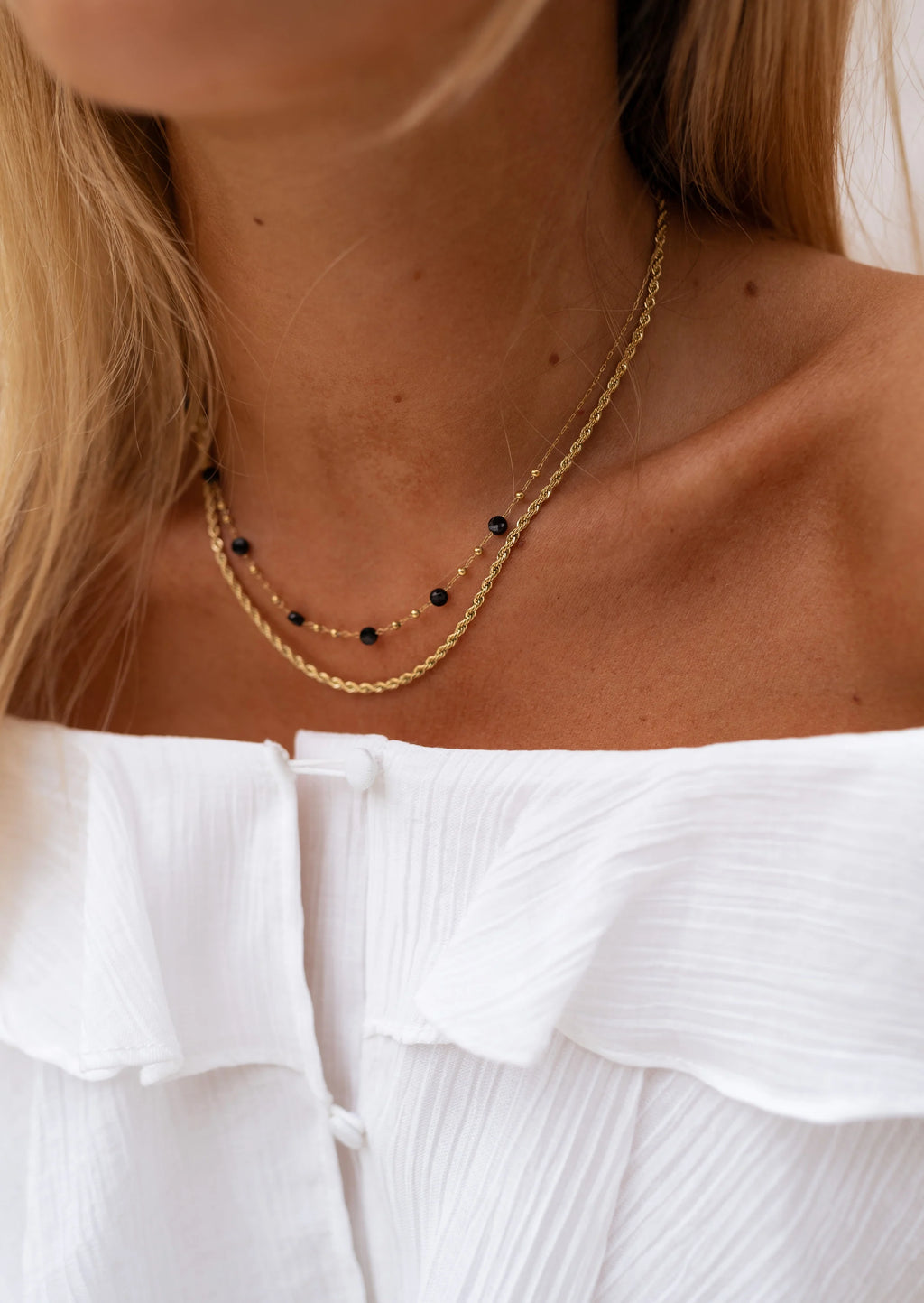 Necklace Pruda - Golden And Black