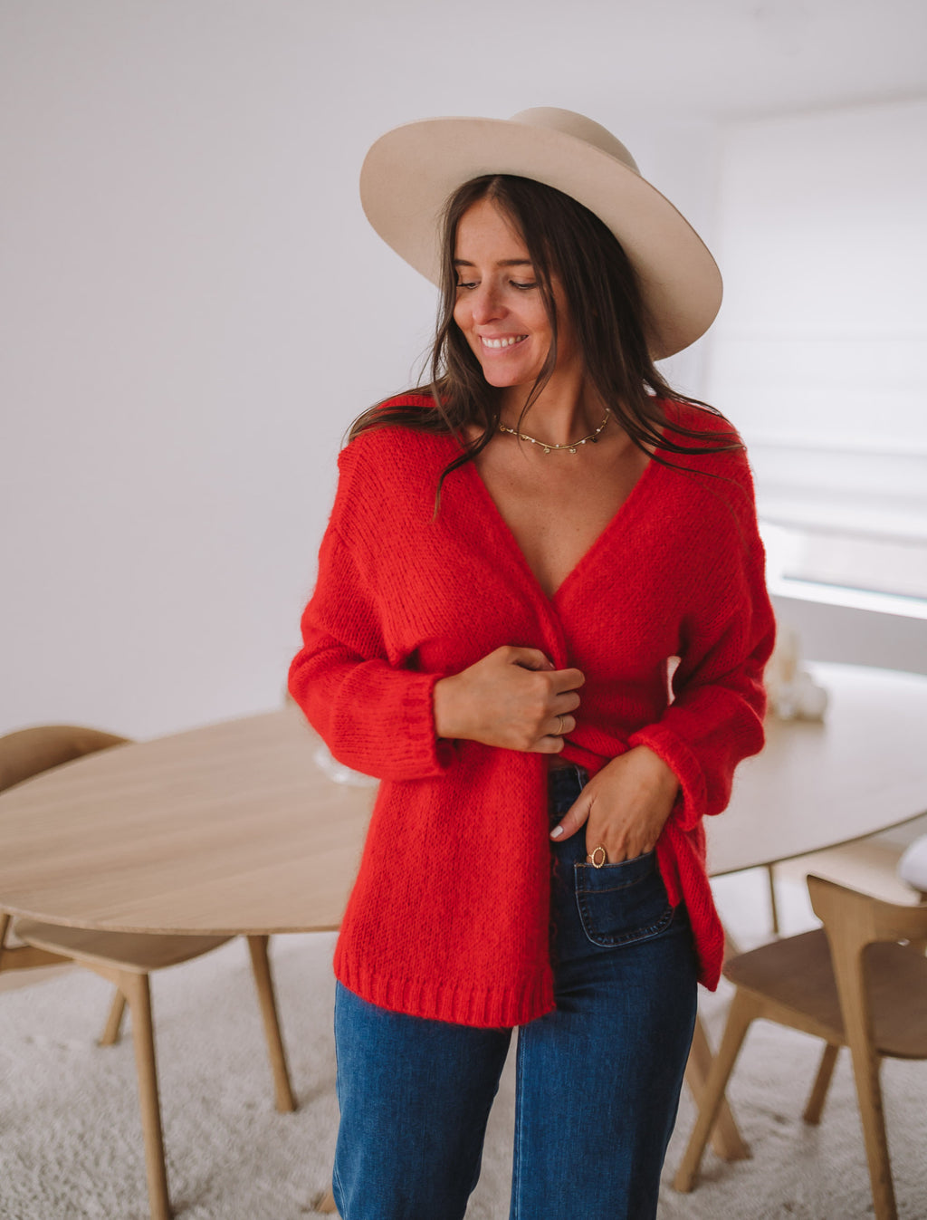 Cardigan Easy Clothes - red