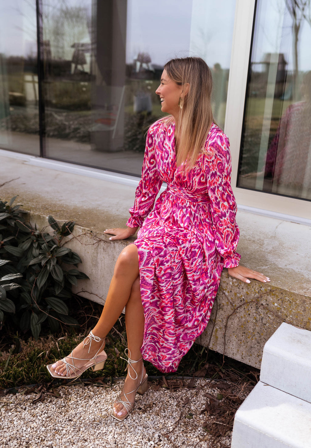 Dress Farella - Pink patterned