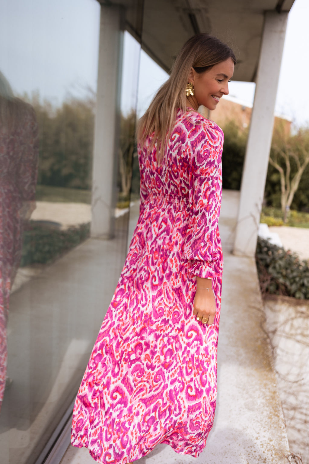 Dress Farella - Pink patterned