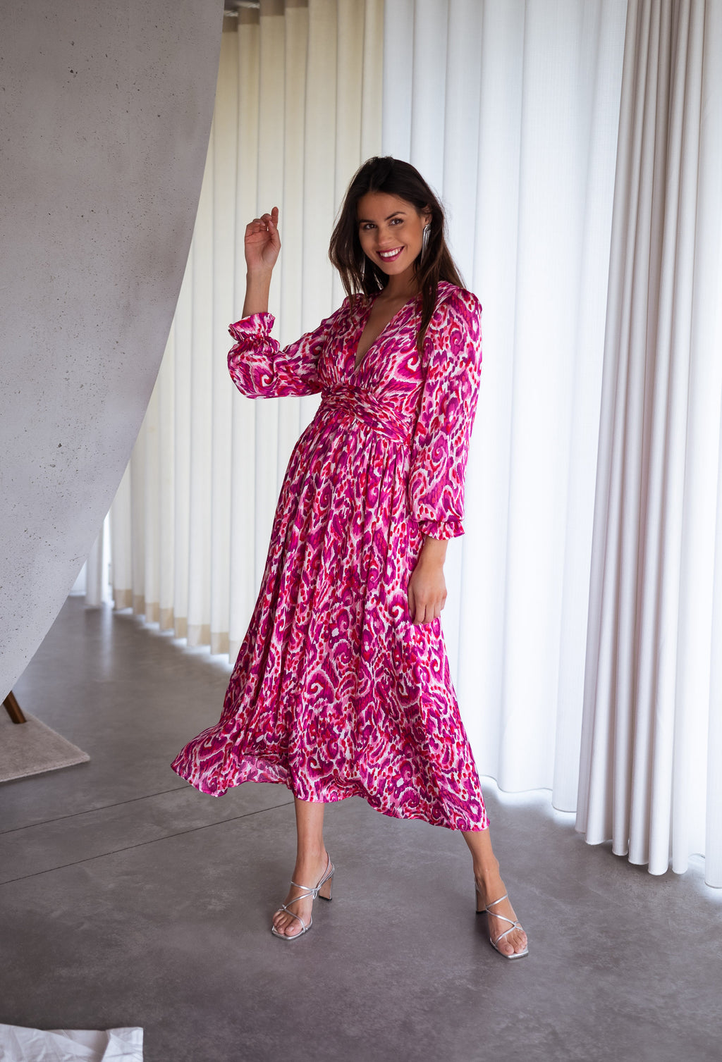 Dress Farella - Pink patterned