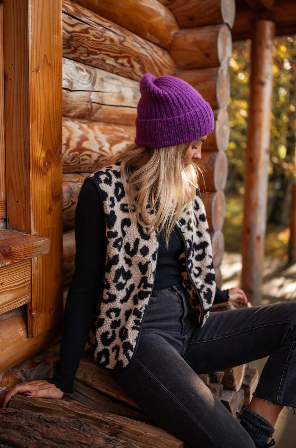 Cardigan Abby - sleeveless leopard