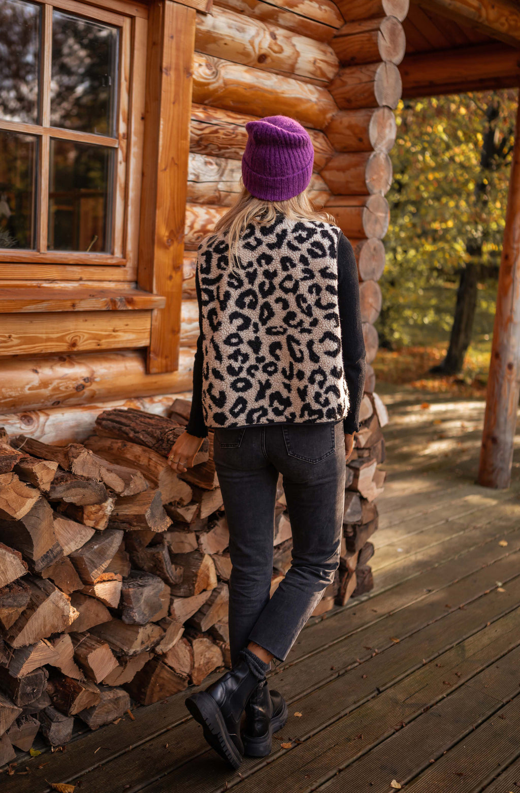 Cardigan Abby - sleeveless leopard