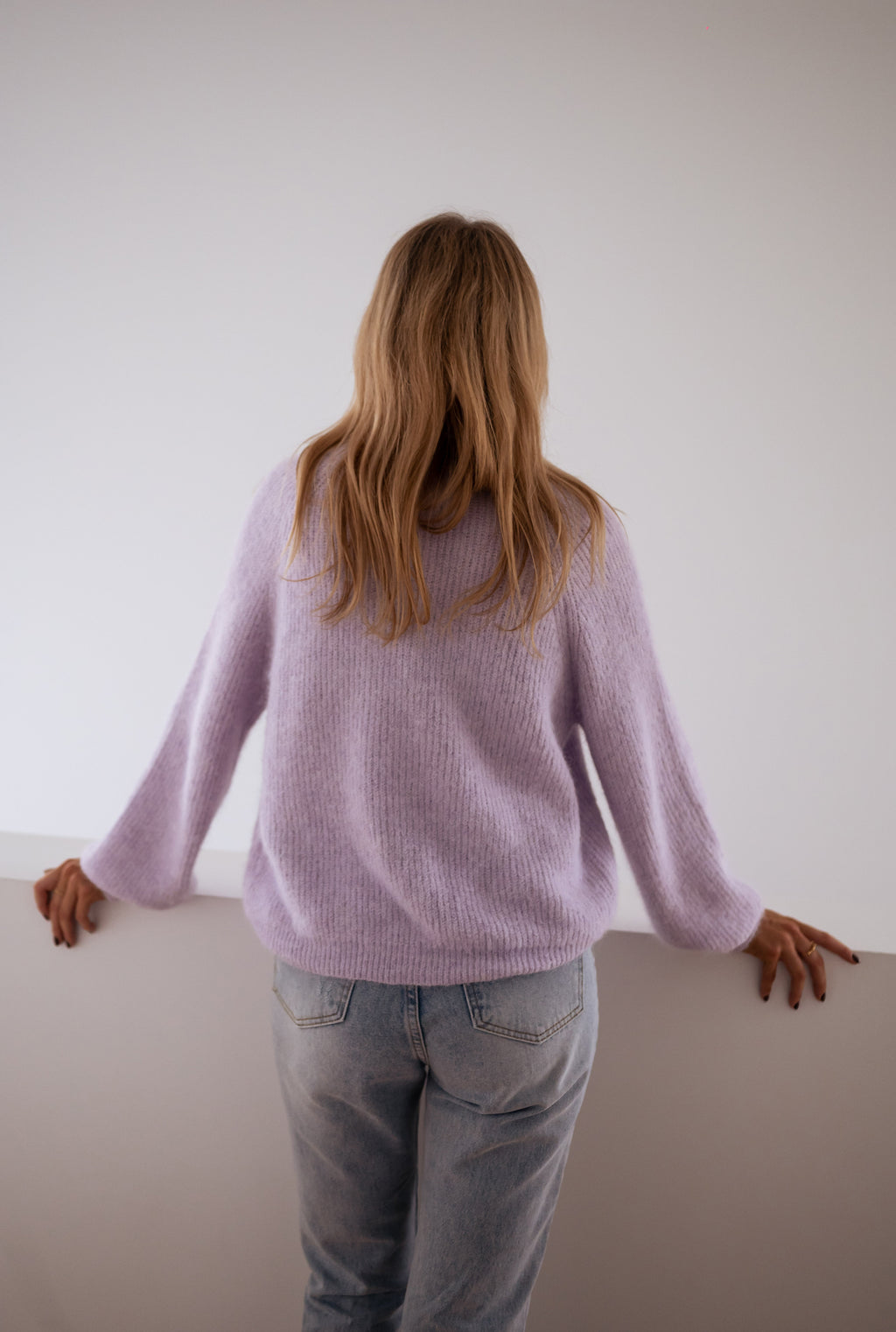 Cardigan Isa - Lilac with shiny buttons