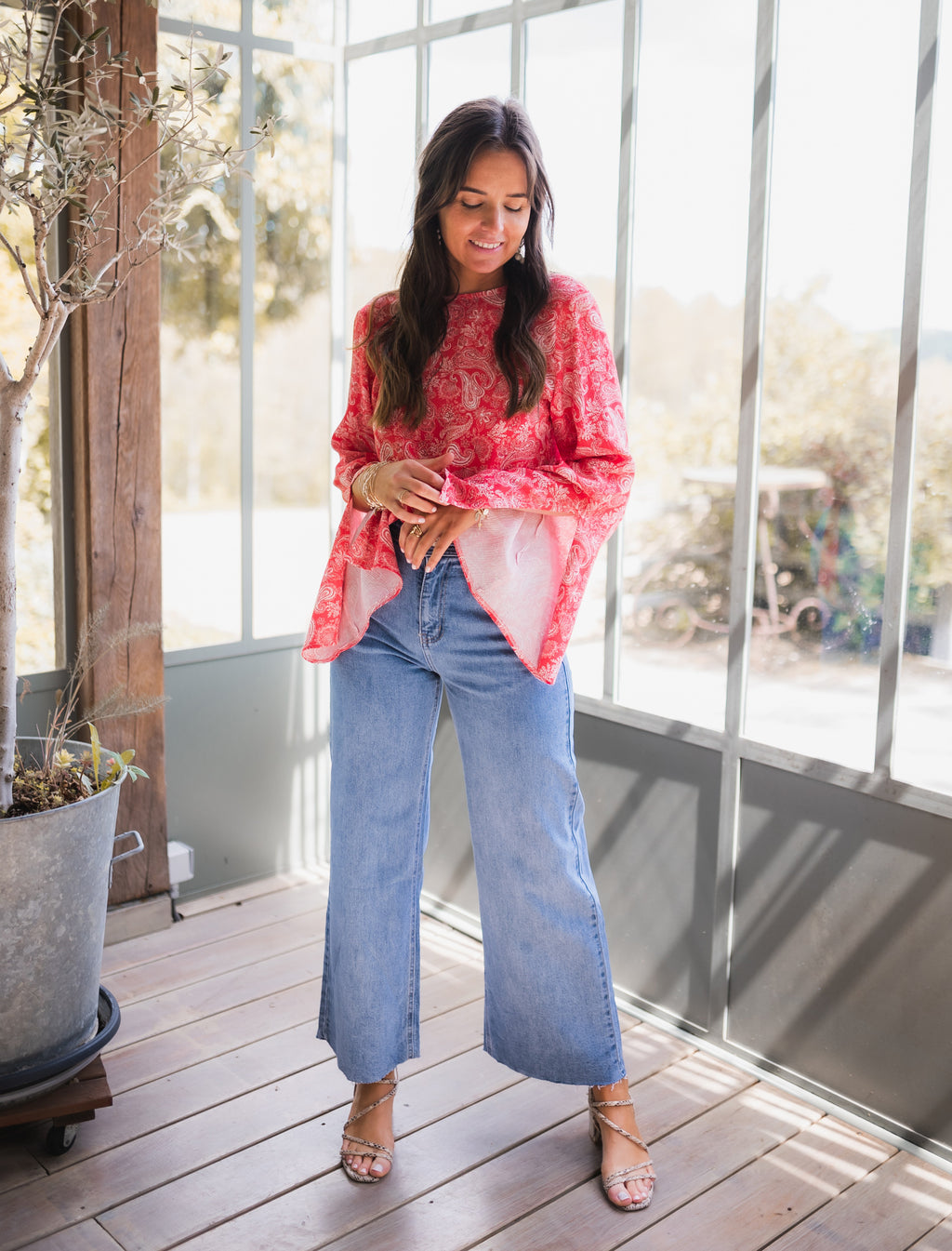 Hopi CREATION blouse - red