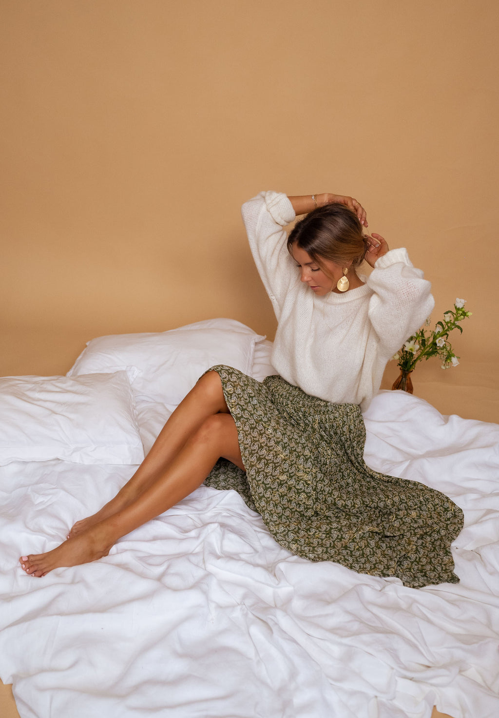 Skirt Moriane - green patterned