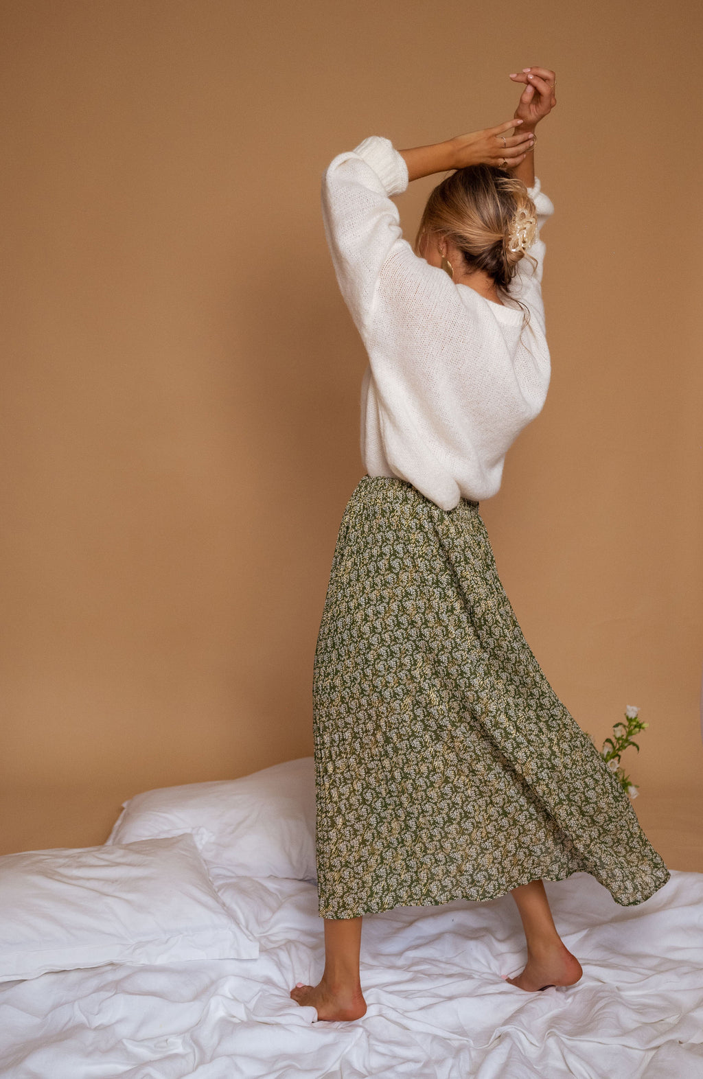 Skirt Moriane - green patterned