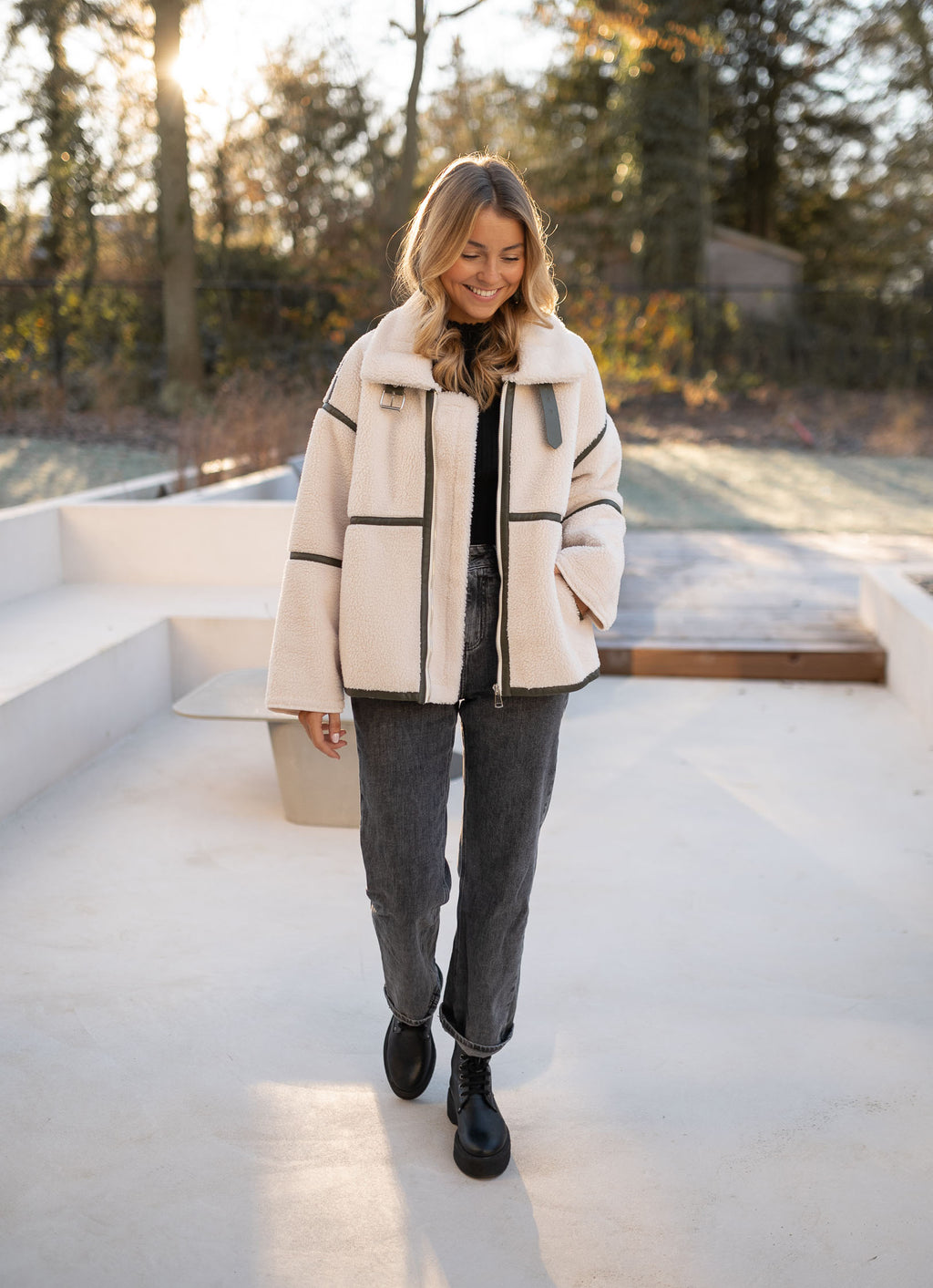 Nita coat Faux shearling - Khaki