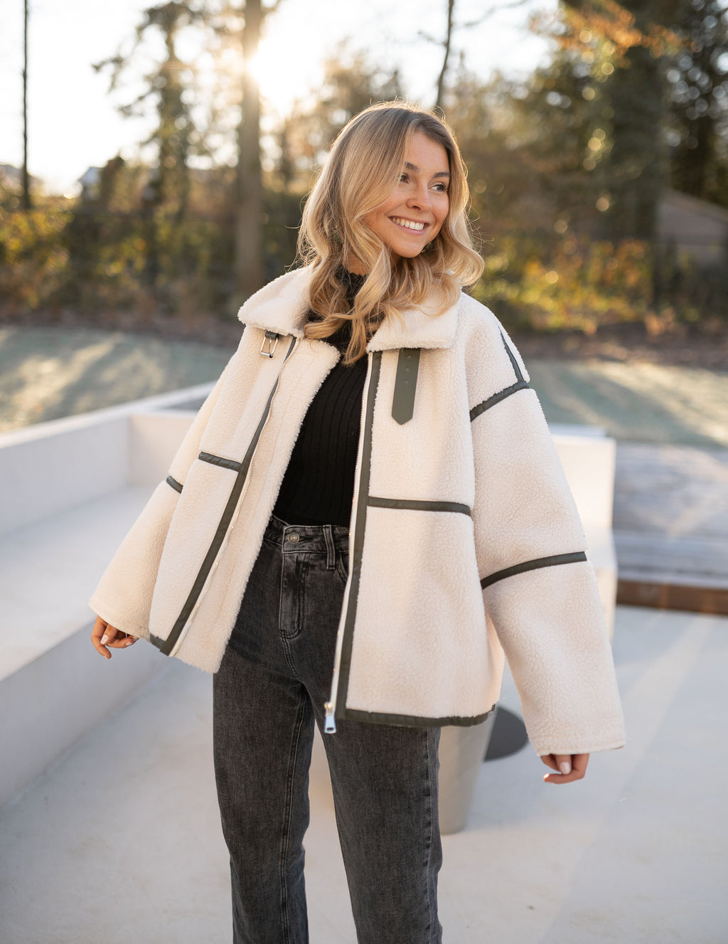 Nita coat Faux shearling - Khaki