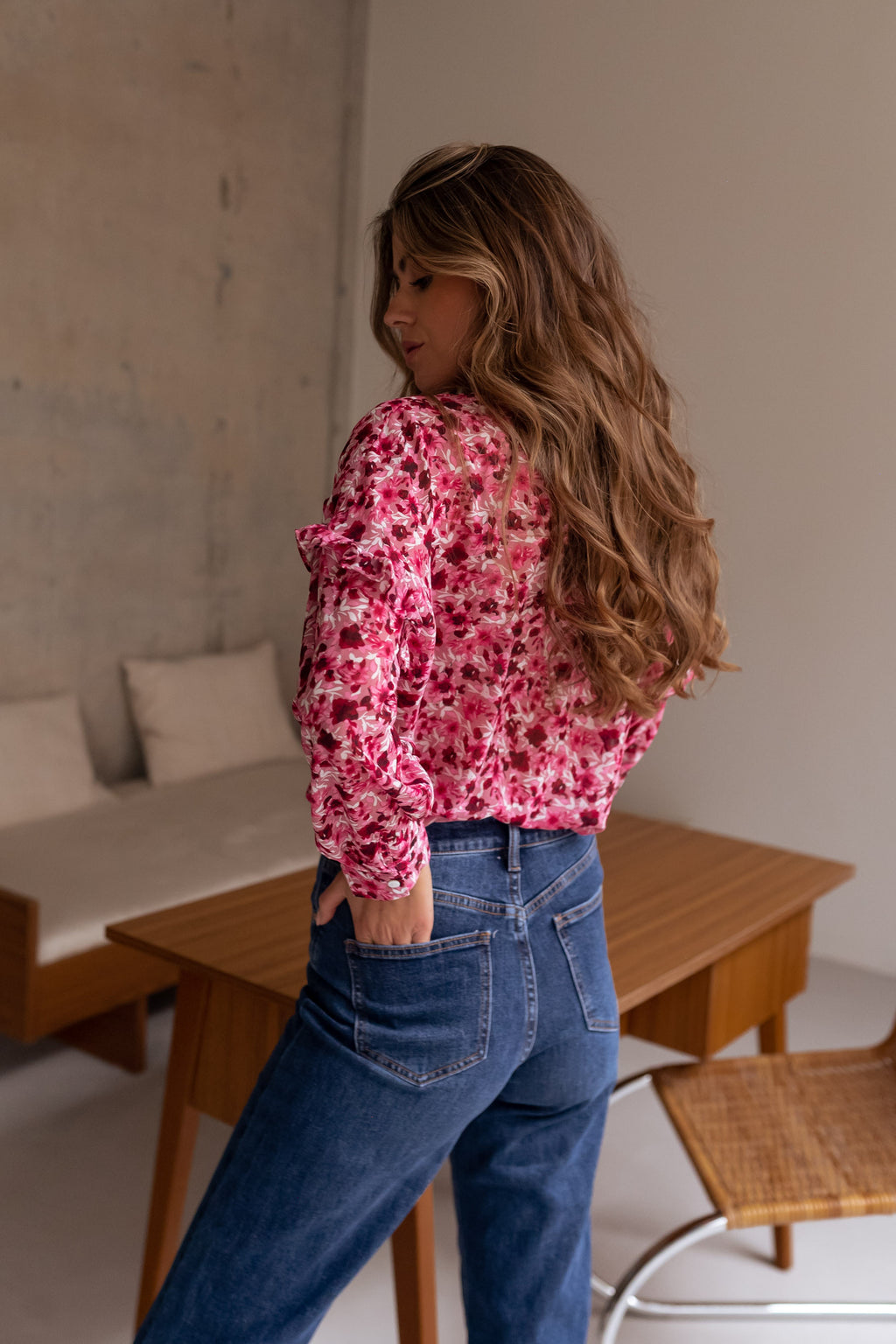 Blouse Ogda - rose à fleurs